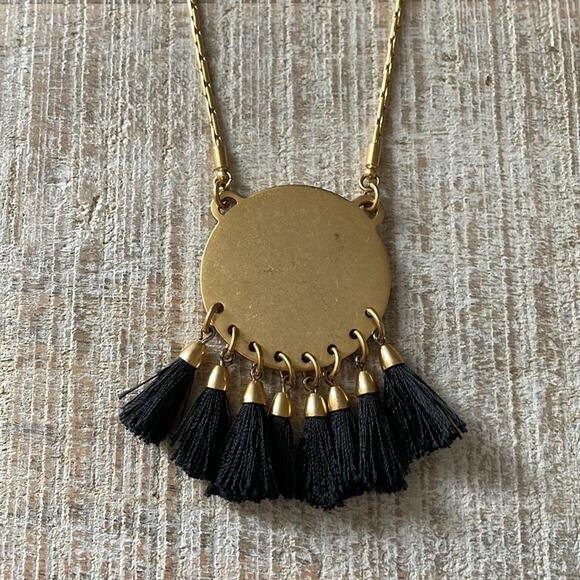 Madewell Moonshine Gold and Black Pendant Necklace - Picture 3 of 5